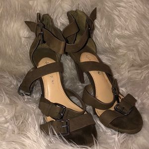 Gianni Bini Olive Green Strappy Heels